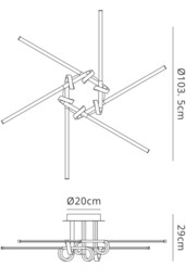 Cinto Semi Flush Ceiling Light 42W LED, 3000K, 3360lm, Antique Brass - thumbnail 2