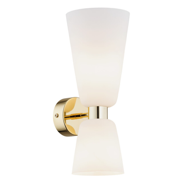 Reno Up & Down Wall Lamp Opal Matt, Brass Steel - image 1