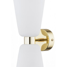 Reno Up & Down Wall Lamp Opal Matt, Brass Steel - thumbnail 3