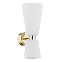 Reno Up & Down Wall Lamp Opal Matt, Brass Steel - thumbnail 2