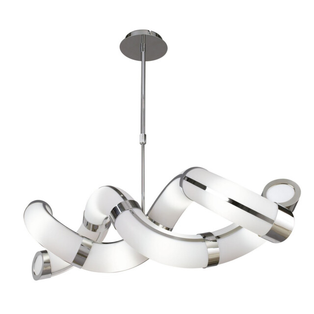 Guss Rectangular Telescopic GU10 8 Light L1/SGU10 Twisted, Polished Chrome/White Acrylic, CFL Lamps INCLUDED - image 1