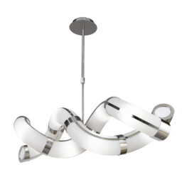 Guss Rectangular Telescopic GU10 8 Light L1/SGU10 Twisted, Polished Chrome/White Acrylic, CFL Lamps INCLUDED