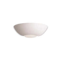Ceramic 1 Light Indoor Wall Uplighter - 100W Unglazed, Acid White Glass, E27