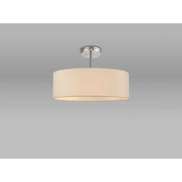Baymont Polished Chrome 5 Light E27 Drop Flush, With 45cm x 15cm Faux Silk Shade, Ivory Pearl/White Laminate - thumbnail 2