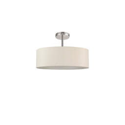 Baymont Polished Chrome 5 Light E27 Drop Flush, With 45cm x 15cm Faux Silk Shade, Ivory Pearl/White Laminate - thumbnail 5