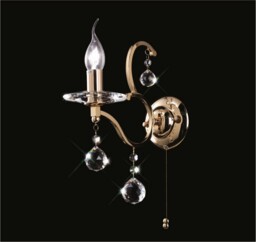 Zinta Wall Lamp Switched 1 Candle Light French Gold, Crystal - thumbnail 2