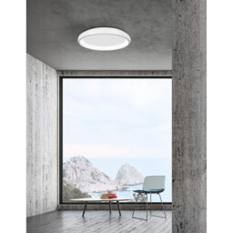Albi 61cm Integrated LED Semi Flush Light White Aluminium LED 50W 2750Lm 3000K - thumbnail 2