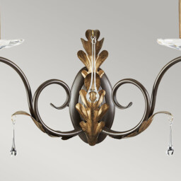 Amarilli 2 Light Indoor Candle Wall Light Gold, Floral Leaves Design , E14 - thumbnail 2