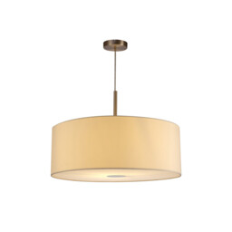 Baymont Satin Nickel E27 Single Pendant With 60cm Faux Silk Shade, Ivory Pearl/White Laminate - thumbnail 5
