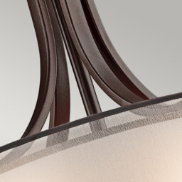 Lacey 4 Light  Large Round Ceiling Pendant Mission Bronze, E27 - thumbnail 3