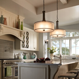 Lacey 4 Light  Large Round Ceiling Pendant Mission Bronze, E27 - thumbnail 2