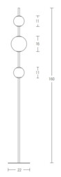 Tetovo Glass Floor Lamp Black Matt LED 3000K - thumbnail 5