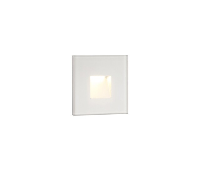 Hillsdale Recessed Square Wall Lamp, 1 x 1.8W LED, 3000K, 70lm, IP65, White - image 1