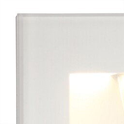 Hillsdale Recessed Square Wall Lamp, 1 x 1.8W LED, 3000K, 70lm, IP65, White - thumbnail 5