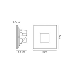Hillsdale Recessed Square Wall Lamp, 1 x 1.8W LED, 3000K, 70lm, IP65, White - thumbnail 2