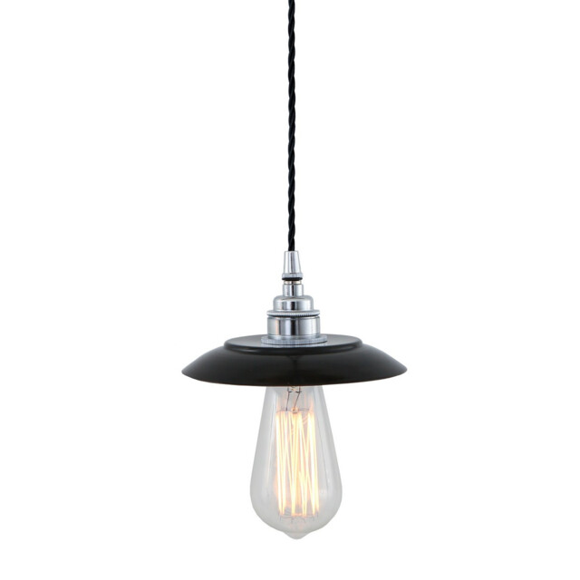 Reznor Pendant, Chrome, Black Shade - image 1