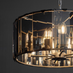 Clooney 8 Light Ceiling Pendant Slate Grey Gloss Paint, Smoke Cut Glass, E14 - thumbnail 3