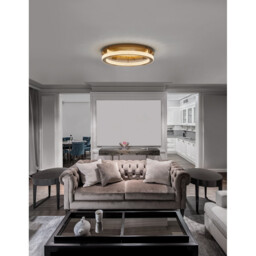 Fiore Integrated LED Semi Flush Light Antique Gold Brass Aluminium LED 60W 3530Lm 3000K - thumbnail 2