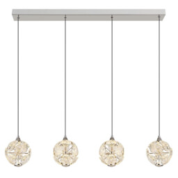 Virina Bar Pendant Ceiling Light Chrome K9 Crystals 4x LED 3000K - thumbnail 3