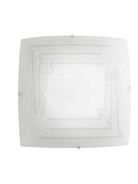 CONCEPT 3 Light Patterned Glass Flush Ceiling Light White 40x40cm - image 1
