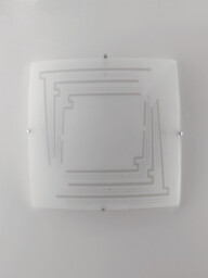 CONCEPT 3 Light Patterned Glass Flush Ceiling Light White 40x40cm - thumbnail 2