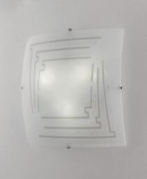 CONCEPT 3 Light Patterned Glass Flush Ceiling Light White 40x40cm - thumbnail 5