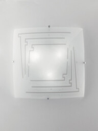 CONCEPT 3 Light Patterned Glass Flush Ceiling Light White 40x40cm - thumbnail 3