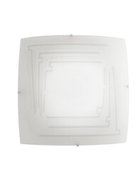 CONCEPT 3 Light Patterned Glass Flush Ceiling Light White 40x40cm - thumbnail 1