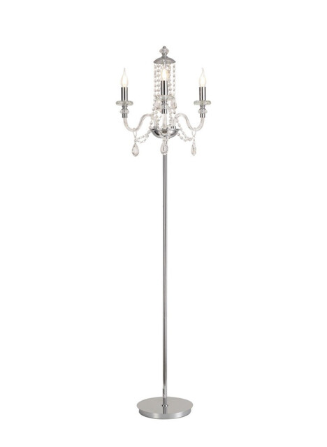 Allegany Floor Lamp, 3 Light E14, Polished Chrome, Clear Glass, Crystal, (ITEM REQUIRES CONSTRUCTION, CONNECTION) - image 1