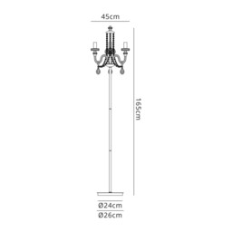 Allegany Floor Lamp, 3 Light E14, Polished Chrome, Clear Glass, Crystal, (ITEM REQUIRES CONSTRUCTION, CONNECTION) - thumbnail 2