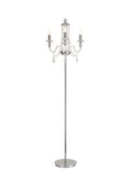 Allegany Floor Lamp, 3 Light E14, Polished Chrome, Clear Glass, Crystal, (ITEM REQUIRES CONSTRUCTION, CONNECTION)