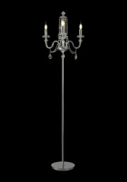 Allegany Floor Lamp, 3 Light E14, Polished Chrome, Clear Glass, Crystal, (ITEM REQUIRES CONSTRUCTION, CONNECTION) - thumbnail 3