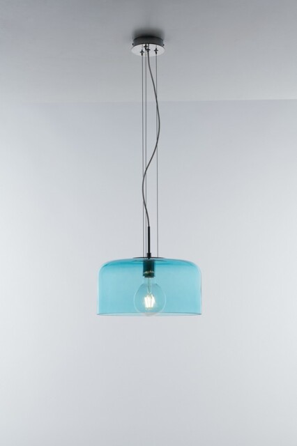 Gibus Glass Dome Ceiling Pendant, Blue, E27