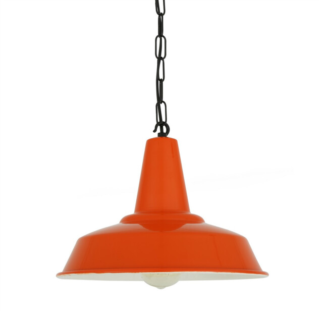 Hex Factory Dome Pendant, Orange