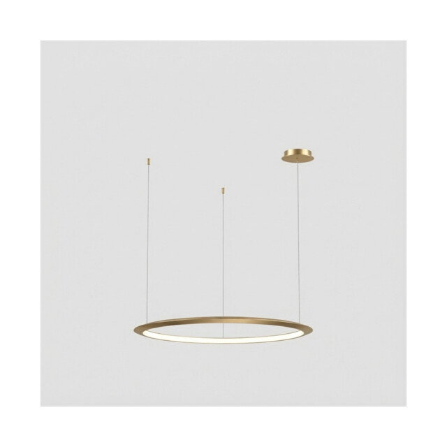 Circular Inward Recessed 92cm Integrated LED Pendant Ceiling Light Gold 53W 4000K 0-10V Dimming