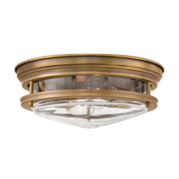 Hinkley Hadrian 2 Light Flush Mount Brushed Bronze with Glass IP44 - thumbnail 1
