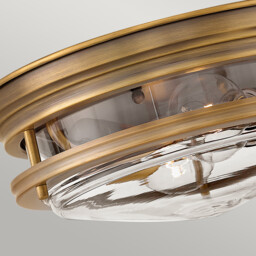 Hinkley Hadrian 2 Light Flush Mount Brushed Bronze with Glass IP44 - thumbnail 3