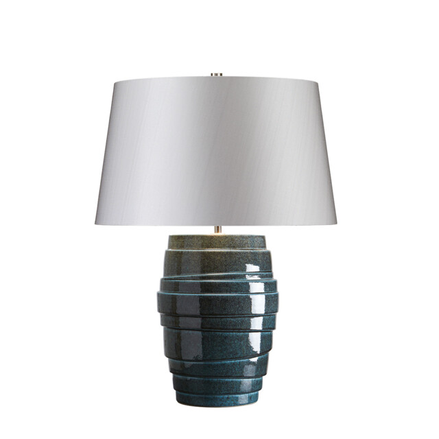 Neptune 1 Light Table Lamp Blue Glaze, E27 - image 1