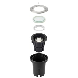 Hoxton Outdoor Recessed Ground Light Cool White IP67 10.5W Matt Black Paint & Brushed Stainless Steel - thumbnail 3