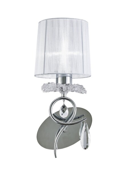 Louise Wall Lamp 1 Light E27 with White Shade Polished Chrome, Clear Crystal - image 1