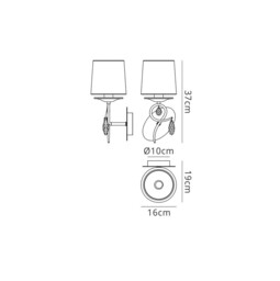 Louise Wall Lamp 1 Light E27 with White Shade Polished Chrome, Clear Crystal - thumbnail 2