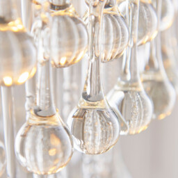 Genevieve Pendant Ceiling Light Antique Brass Plate & Clear Crystal Glass E27 - thumbnail 5