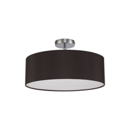Baymont Polished Chrome 3 Light E27 Drop Flush, With 45cm x 15cm Faux Silk Shade, Black - thumbnail 5