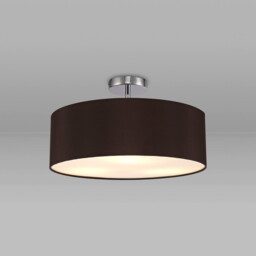 Baymont Polished Chrome 3 Light E27 Drop Flush, With 45cm x 15cm Faux Silk Shade, Black - thumbnail 2