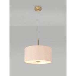Baymont Antique Brass 5 Light E27 Single Pendant With 40cm x 18cm Dual Faux Silk Shade, Antique Gold/Ruby - thumbnail 2