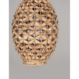 Griffin 24.5cm Dome Pendant Ceiling Light Dried Water Hyacinth Black Fabric Wire, Base LED E27 - thumbnail 5