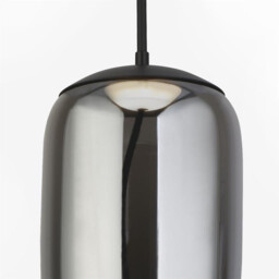 Lisbon 1 Light LED Pendant,Black And Smoked Glass 2700K - thumbnail 3