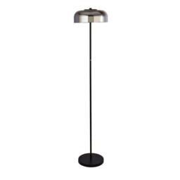 1 Light Led Floor Lamp, Matt Black With Smoked Glass - thumbnail 2