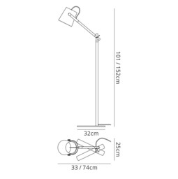 Nordica Floor Lamp with White Shade 1 Light E27, Matt White, Beech with Ivory White Shade - thumbnail 2
