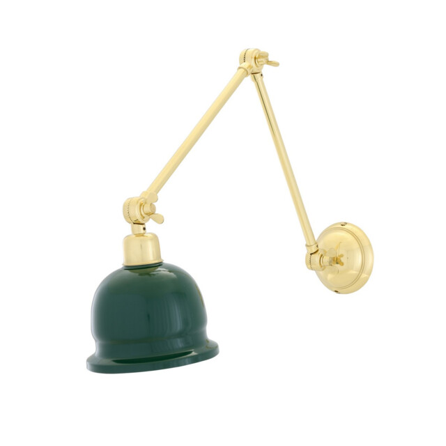 Nico Poster Light, Polished Brass, Racing Green Shade - image 1